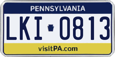 PA license plate LKI0813