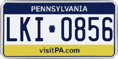 PA license plate LKI0856