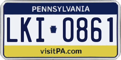 PA license plate LKI0861