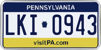 PA license plate LKI0943