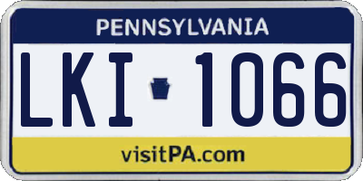 PA license plate LKI1066