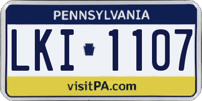 PA license plate LKI1107