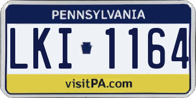 PA license plate LKI1164