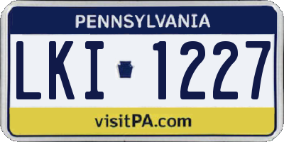 PA license plate LKI1227