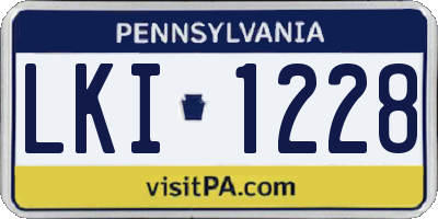 PA license plate LKI1228