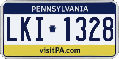 PA license plate LKI1328