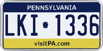 PA license plate LKI1336