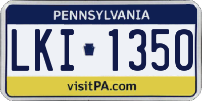 PA license plate LKI1350