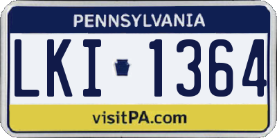 PA license plate LKI1364
