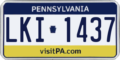 PA license plate LKI1437