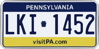 PA license plate LKI1452