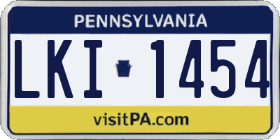 PA license plate LKI1454