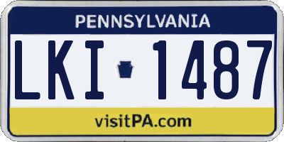 PA license plate LKI1487