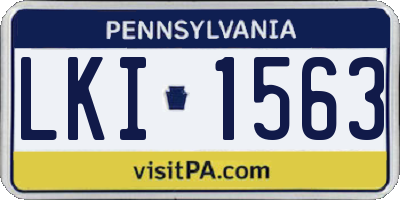 PA license plate LKI1563