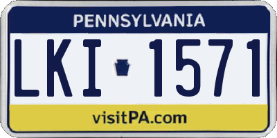 PA license plate LKI1571