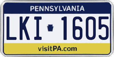PA license plate LKI1605