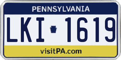PA license plate LKI1619