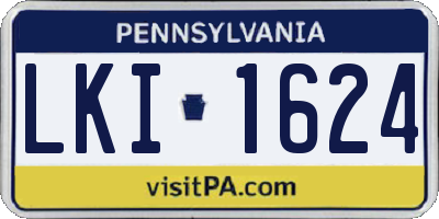PA license plate LKI1624