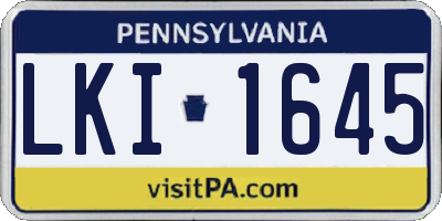 PA license plate LKI1645