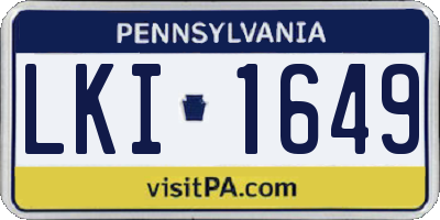 PA license plate LKI1649