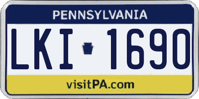 PA license plate LKI1690