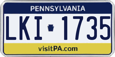 PA license plate LKI1735