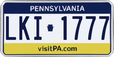 PA license plate LKI1777