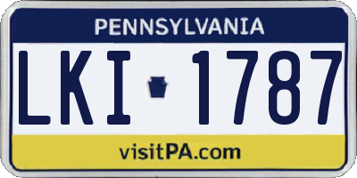 PA license plate LKI1787