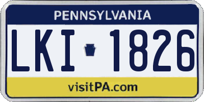 PA license plate LKI1826