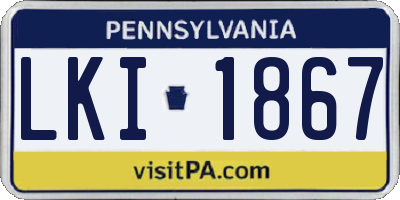 PA license plate LKI1867