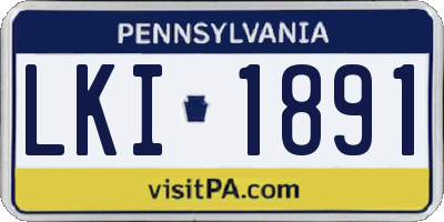 PA license plate LKI1891