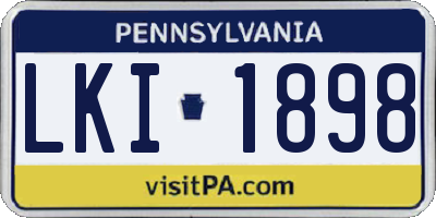 PA license plate LKI1898