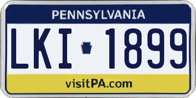 PA license plate LKI1899