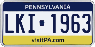 PA license plate LKI1963