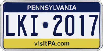 PA license plate LKI2017