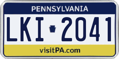 PA license plate LKI2041