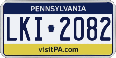 PA license plate LKI2082