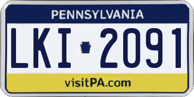 PA license plate LKI2091