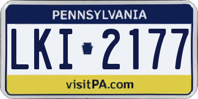 PA license plate LKI2177