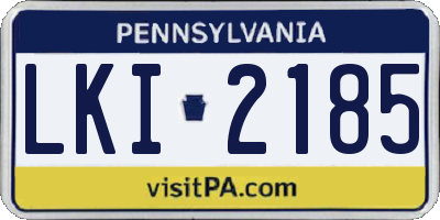 PA license plate LKI2185