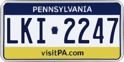 PA license plate LKI2247