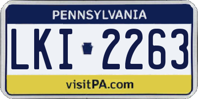 PA license plate LKI2263