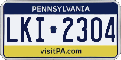 PA license plate LKI2304