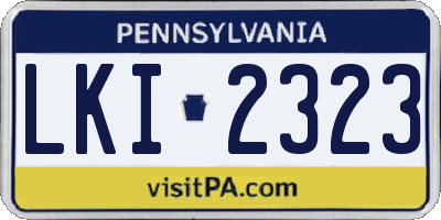 PA license plate LKI2323