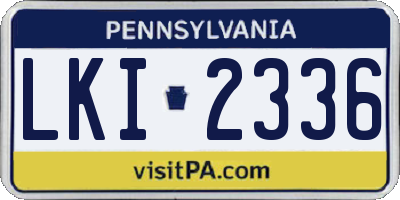 PA license plate LKI2336