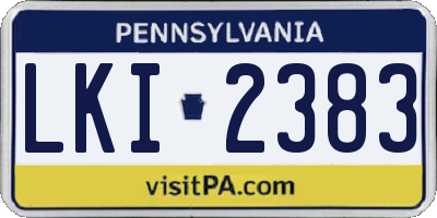 PA license plate LKI2383