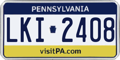 PA license plate LKI2408