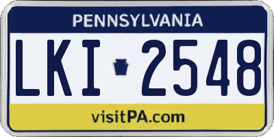PA license plate LKI2548