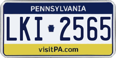 PA license plate LKI2565