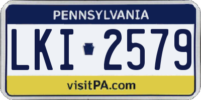 PA license plate LKI2579